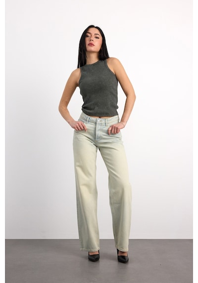 Vigoss Actıon Wıde Leg Kadın Pantolon 24300-73598 Mavi - Siyah