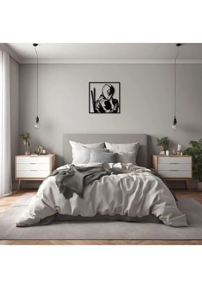 Lazer Kesim Metal Duvar Dekoru Deadpool Metal Duvar Tablosu Pop Art