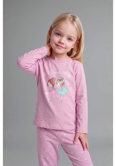 Defacto Bisiklet Yaka Baskılı Üst Lastikli Paça Alt 2li Pijama Takımı Kız Bebek I1003a526aupr139 Mor-pr139