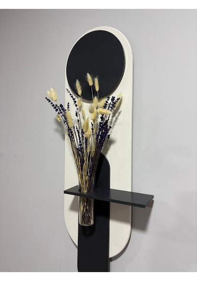 Petunya Ahşap Pilli Ledli İskandinav Tarzı Salon Duvar Rafı Modern Çiçeklik 27 X 90 Cm Paris Grisi - Antrasit