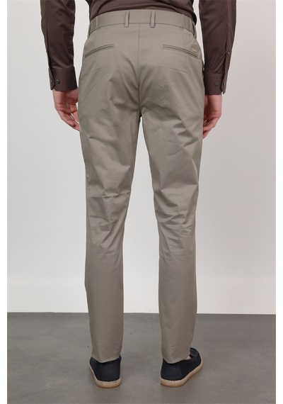İmza Taş Rengi Yan Cep Slim Fit Pamuklu Chino Pantolon 1003260168