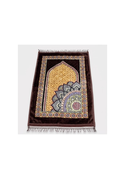 Peluş Seccade 80x120 Cm Desenli Lüks Namaz Seccadesi Çok Renkli-7