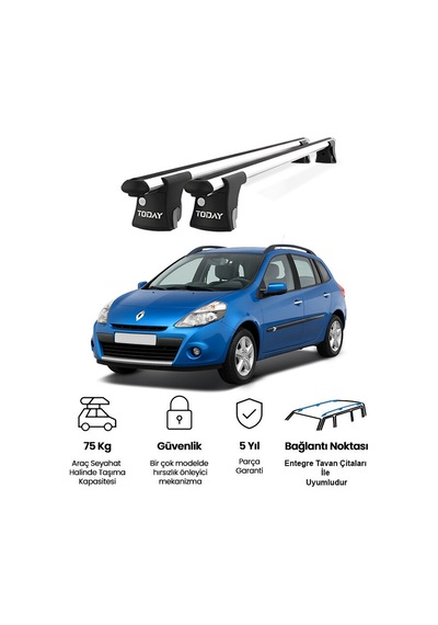 Trio-ı Renault Grand Scanic 2002-2009 Uyumlu Kilitli Ara Atkı 120cm Port Bagaj Tavan Barı