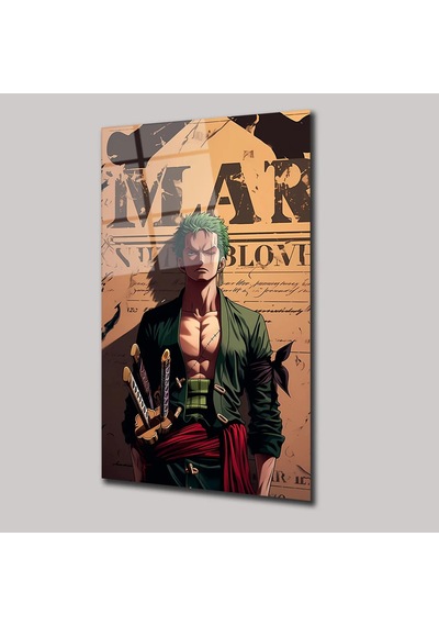 One Piece Roronoa Zoro Cam Tablo Anime Temalı Duvar Dekoru 35x5