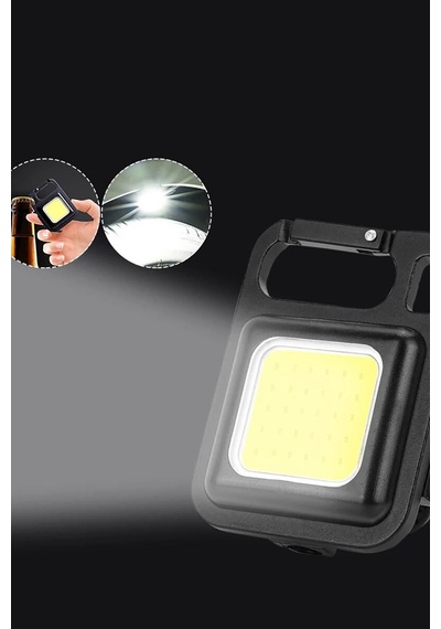 Güçlü Şarjlı Led Işıklı Kamp Lambası El Feneri Mıknatıslı, Tripod Uyumlu, 4 Fonksiyonlu Mod Sarı
