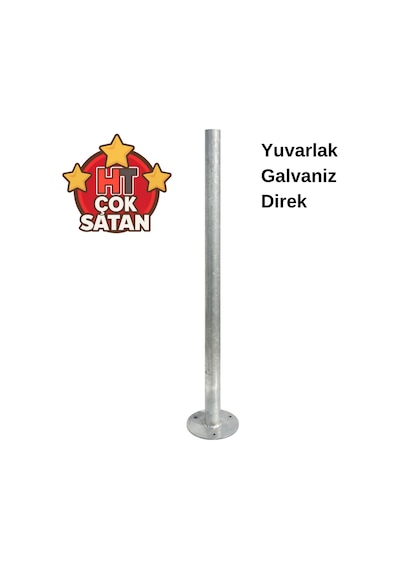 Galvaniz Yuvarlak Direk 2,5 Metre Flanşlı