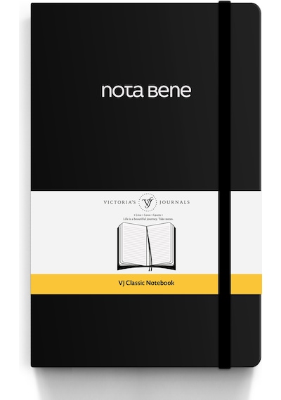 Nota Bene Classic Esnek Kapak Defter, 13x21 Cm, Çizgili Siyah