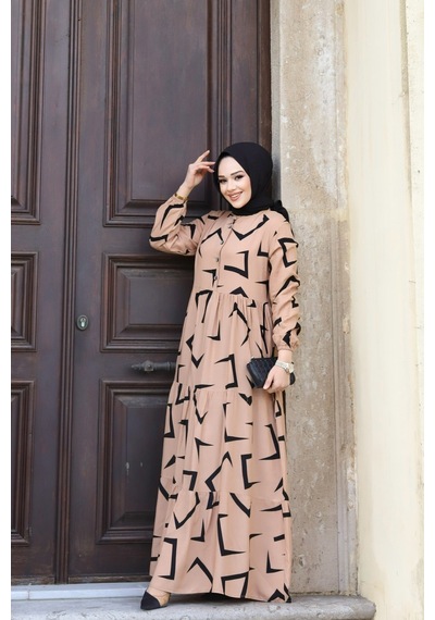 Hira Life Fashion Kadın Tesettür Mevsimlik Beli Kuşaklı Dokuma Viskon Elbise Vizon-siyah Vizon-siyah Hira Life Fashion Kadın Tesettür Mevsimlik Beli Kuşaklı Dokuma Viskon Elbise Vizon-siyah Vizon-siyah