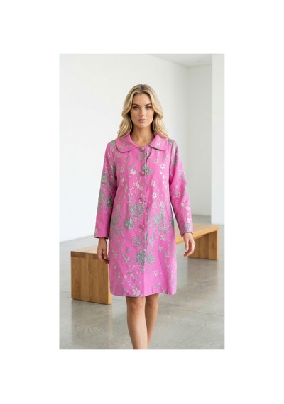 Lila Mare Tekstil İthal Kumaş Özel Tasarım Brokar Ceket Pembe Pembe