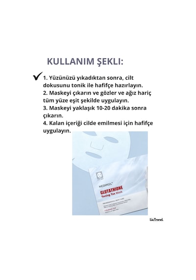 Medipeel Glutathione Toning Tox Mask 25 Ml 5 Adet Beyazlatıcı Tonik Yüz Maskesi