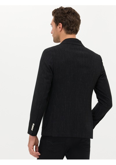 Cacharel Siyah Slim Fit Yün Keten Karışımlı Ceket Cacharel Siyah Slim Fit Yün Keten Karışımlı Ceket