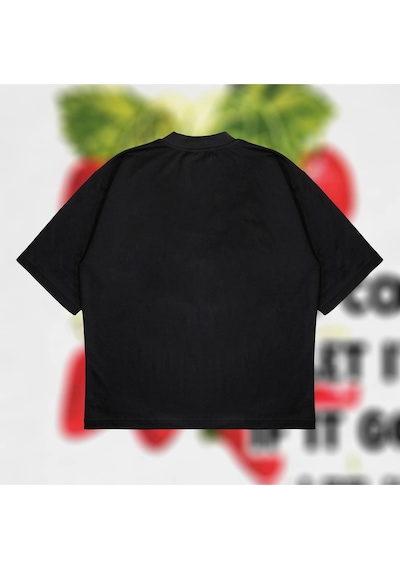 Startmore If It Comes Let It Oversize Unisex Pamuklu Nefes Alan Kalın Kumaşlı Siyah