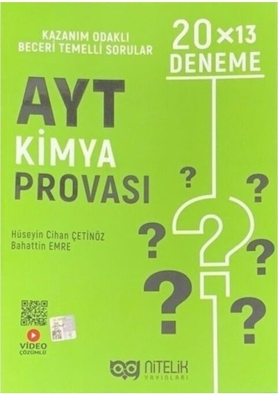 AYT Kimya Provası 20 x 13 Deneme  -  Behattin Emre  -  Nitelik Yayınları