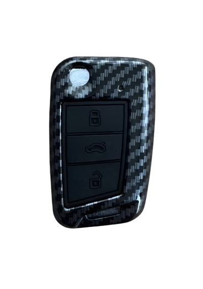 Autohan Keys Lüks Karbon Anahtar Koruma Kılıfı Volkswagen Golf 7, Golf 7.5, Tiguan, Polo, T-roc, T-cross İçin, Karbon