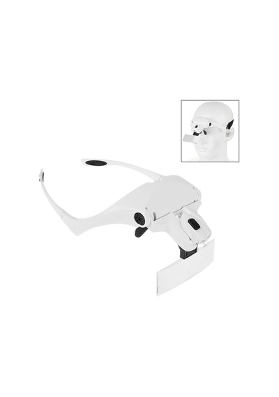 5 Lens 1.0x-3.5x Büyüteç Gözlük - Beyaz - 2 Led Işıklı Um129790-1 Yurt Dışından