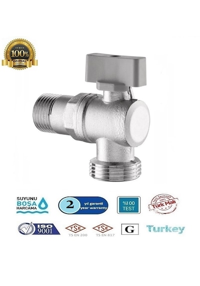 Küresel Çamaşır, Bulaşık Makina Musluğu - %100 Prinç Gri
