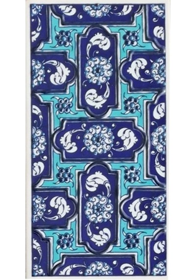 Armada Çini 10X20 Cm Ed 220 Mavi Geometrik El Dekoru Çini Karo