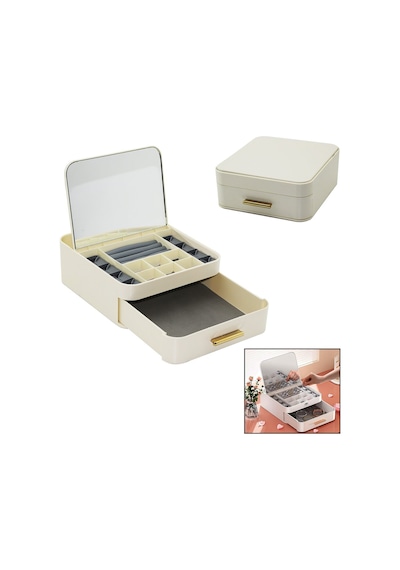 Çek-bırak Aç-kapa20x22 - Y:8.5cmaynalı Takı Organizer Çekmece+1 Kat-10 Bölme A Stili