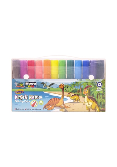 Nova Color Jumbo Keçeli Kalem Seti 12'li Nc-874