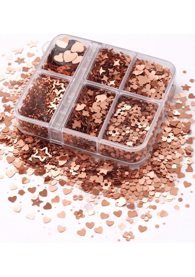Rose Gold Metallic Mix Nail Glitter Box