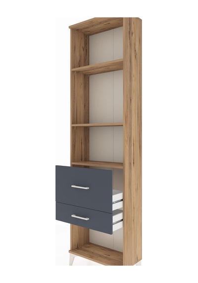 Arges Dolap 3 Raflı 2 Çekmeceli 60x30x221 Çam-antrasit Atlas Çam
