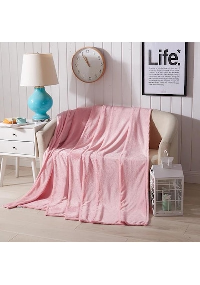 Mulberry Wellsoft Peluş Polar Televizyon Battaniyesi Çift Kişilik 220x230 Pembe Mor