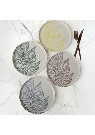 Leaf Harmony Nordıc Pasta Tabağı 22 Cm 4 Adet / 22974-77 Çok Renkli