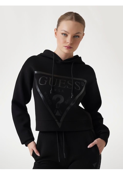 Guess New Alisa Kadın Aktif Scuba Kadın Sweatshirt V2yq08k7uw2 Siyah