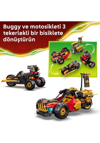 LEGO® NINJAGO® Kai ve Cole’un Birleşen Araçları 71864 - 7 Yaş ve Üzeri için 3 Minifigür İçeren Oyuncak Yapım Seti (394 Parça)