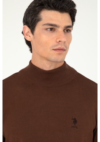 U.S. Polo Assn. Erkek Slim Fit Yarım Boğazlı Kahverengi Basic Kazak 50288887-VR158 U.S. Polo Assn. Erkek Slim Fit Yarım Boğazlı Kahverengi Basic Kazak 50288887-VR158