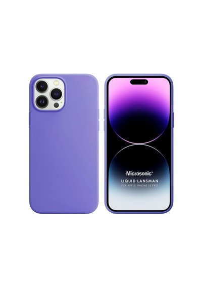 Kılıf Apple iPhone 15 Pro İçin Liquid Lansman Silikon Lila Apple iPhone 15 Pro İle Uyumlu Kılıf - Lila