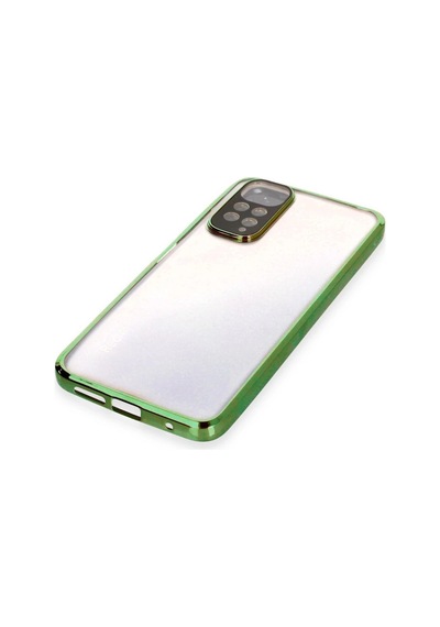 Xiaomi Redmi Note 11 Kılıf Razer Lensli Silikon - Yeşil Düz Renkli