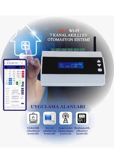 Electrosec WA-7 Akıllı Ev Otomasyon ve Isı Nem Takip Sistemi  (Wi-Fi, 7 Kanal)