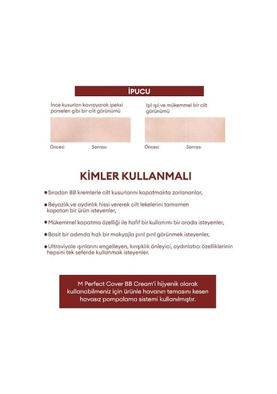 Missha Yoğun Kapatıcılık Sunan Bb Krem M Perfect Cover Bb Cream E 21