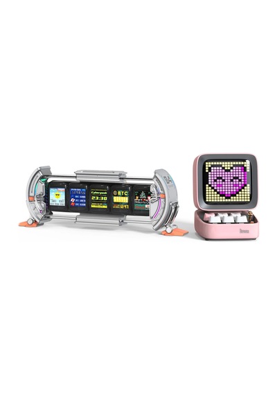 Divoom Ditoo Pro Pembe Bluetooth Hoparlör + Times Gate Dijital Led Ekran Seti