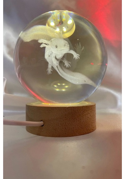 3d Led Işık Cam Küre Tek Renk Gece Lambası Axolotl Mucizevi Yenilenme 8 Cm Mega Boy 3d Led Işık Cam Küre Tek Renk Gece Lambası Axolotl Mucizevi Yenilenme 8 Cm Mega Boy