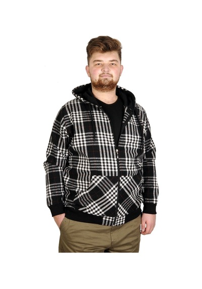 Mode Xl Büyük Beden Erkek Sweatshirt Kapşonlu 20579 Siyah 001