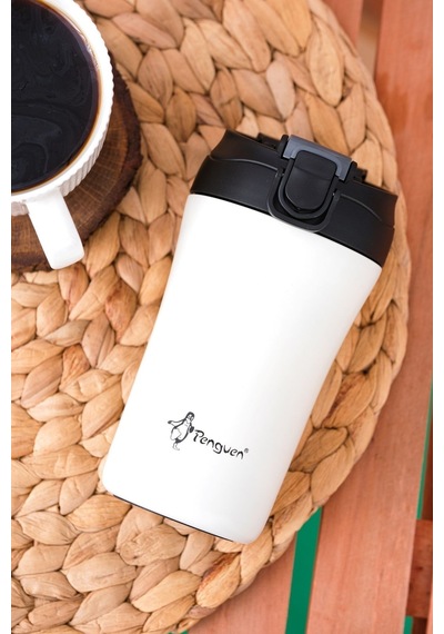 Penguen-3046 Beyaz Mug Termos 400ml Beyaz