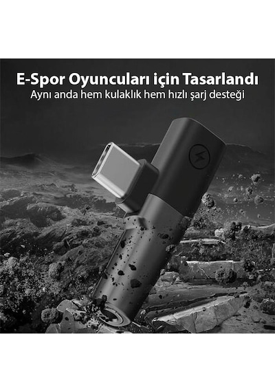 Polham Type C To 1x Type C Ve 1x 3.5mm Aux Girişli Şarj Ve Kulaklık Çoğaltıcı Adaptörü, 30w Şarj Destekli Çoğaltıcı
