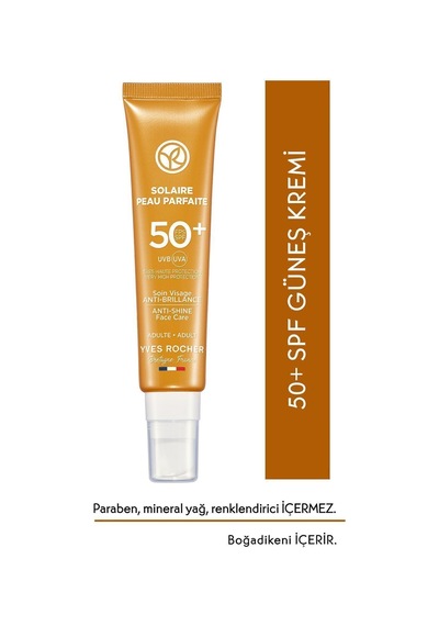 Yves Rocher Yüz Güneş Kremi - Spf 50+ - Parlama Karşıtı / Solaire Peau Parfaite-40 Ml