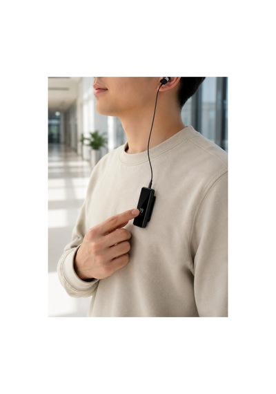Ersklipsli Bluetooth Kulaklık Kısa Kablolu Tek Kulaklık Taşınabilir Günlük Kullanım
