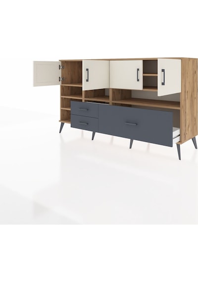 Hyperion Konsol 8 Raflı 3 Çekmeceli 4 Kapaklı 176x44x99 Çam-aytaş Çam-aytaşı/antrasit Hyperion Konsol 8 Raflı 3 Çekmeceli 4 Kapaklı 176x44x99 Çam-aytaş Çam-aytaşı/antrasit
