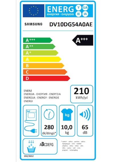 Samsung DV10DG54A0AEAH 10 KG Isı Pompalı Çamaşır Kurutma Makinesi
