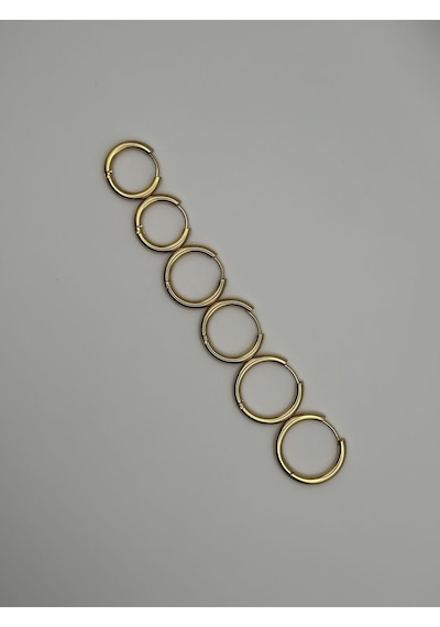 Arnes Jewelry Çelik Gold 3'lü Halka Küpe Ar04 Gold