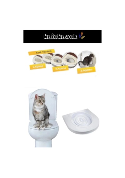 Premium Seri Klozet Alıştırma Kapağı Kum Kabı Wc Yavru Yetişkin Kedi Hijyenik Tuvalet Eğitim Seti