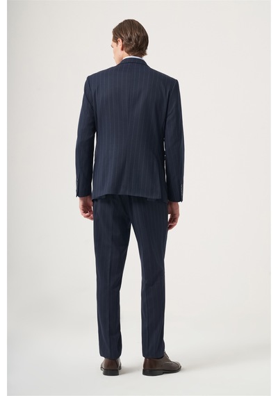 İmza Lacivert-mavi Kırlangıç Yaka Çizgili Kruvaze 6 Drop Slim Fit Tam Astar Esnek Takım Elbise 1001260286 Lacivert - Mavi İmza Lacivert-mavi Kırlangıç Yaka Çizgili Kruvaze 6 Drop Slim Fit Tam Astar Esnek Takım Elbise 1001260286 Lacivert - Mavi