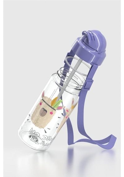 Renga Migo Desenli 500 Ml Askılı Pipetli Tritan Çocuk Matara 912008 Lila Lila