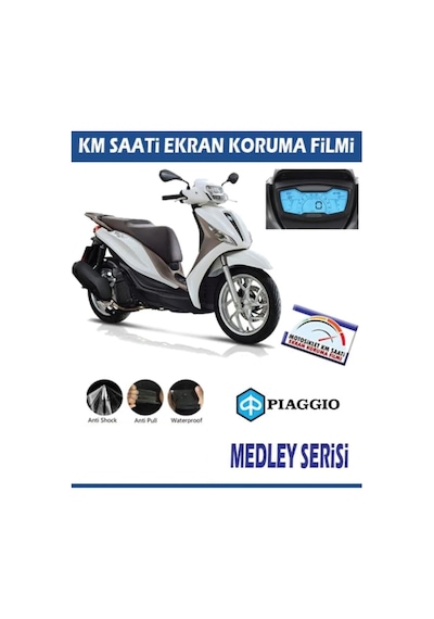 Piaggio Medley Serisi Motosiklet Ekran Km Koruyucu