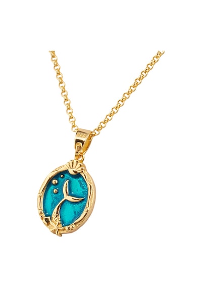 Yıldız Balığı Cameo Gümüş Kolye 925 Ayar, Altın Kaplama, Mine & Zirkon Taşlı Ms3856 Altın