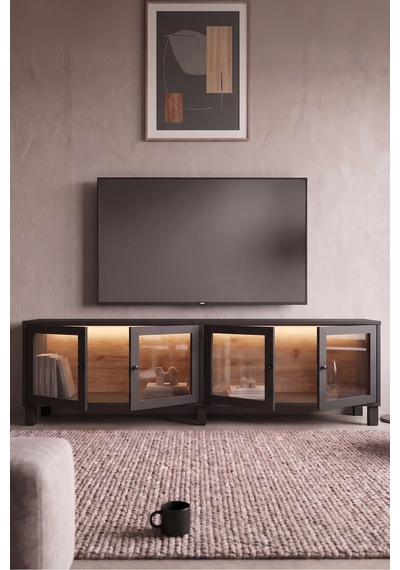 Yurudesign Yoda Temperli Cam Kapaklı Neon Led Işıklı Tv Ünitesi Tv Sehpası Vitrin Ahşap Ayaklı Sepet-siyah Yd14-sb Yurudesign Yoda Temperli Cam Kapaklı Neon Led Işıklı Tv Ünitesi Tv Sehpası Vitrin Ahşap Ayaklı Sepet-siyah Yd14-sb